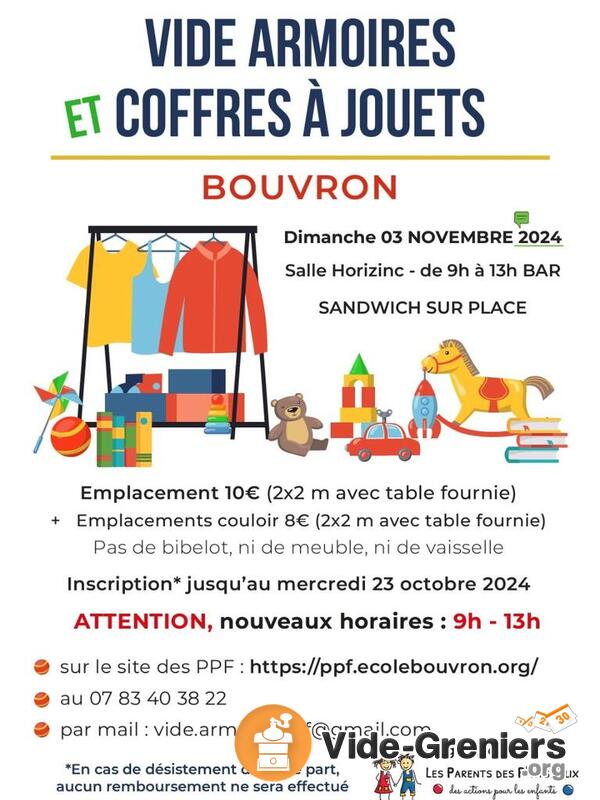 Vide armoire - bourses aux jouets