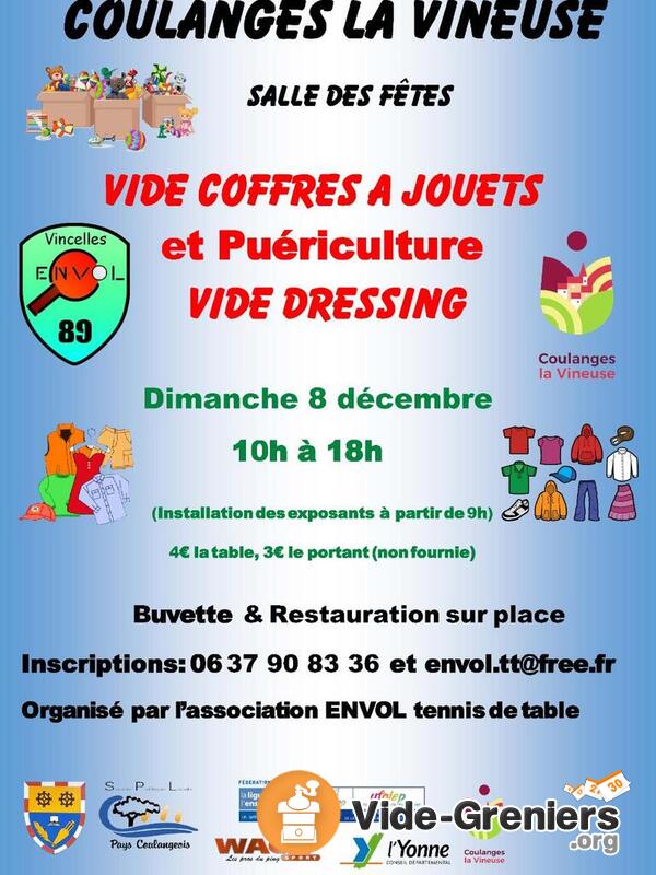 Vide coffres à jouets, puériculture et dressing.