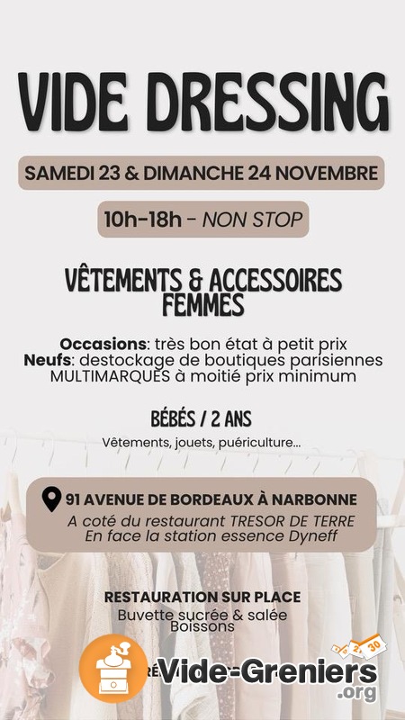 Vide dressing femme, bébé, puériculture