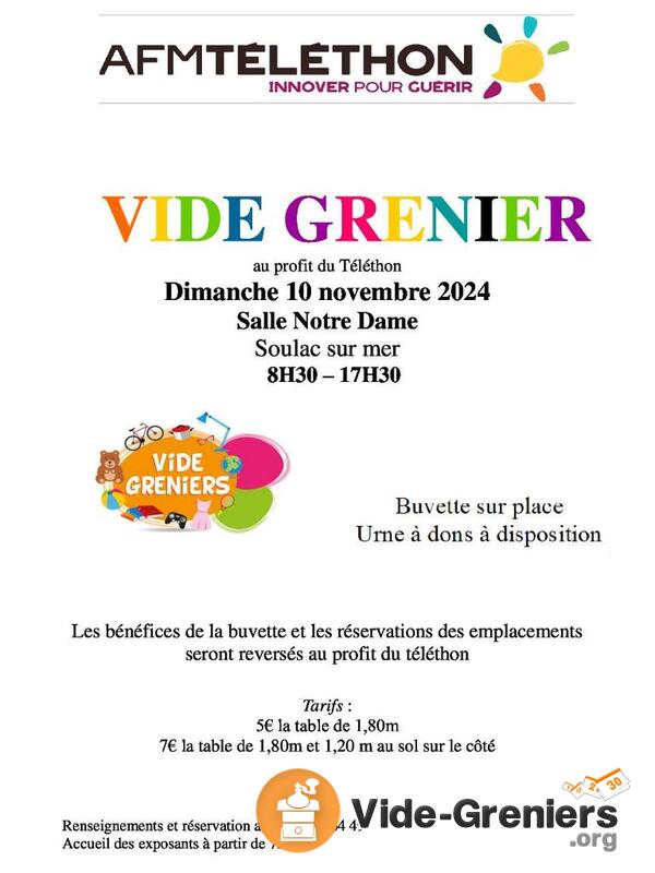 Vide grenier au profit du téléthon