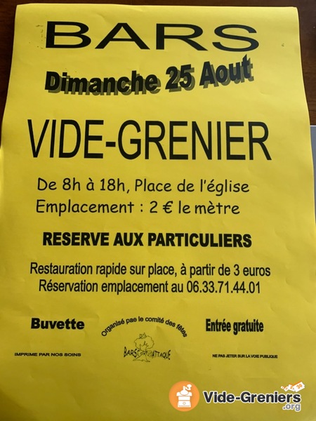 Vide grenier -BARS