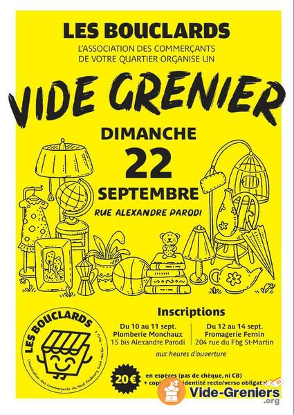 Le vide grenier des Bouclards Paris 10