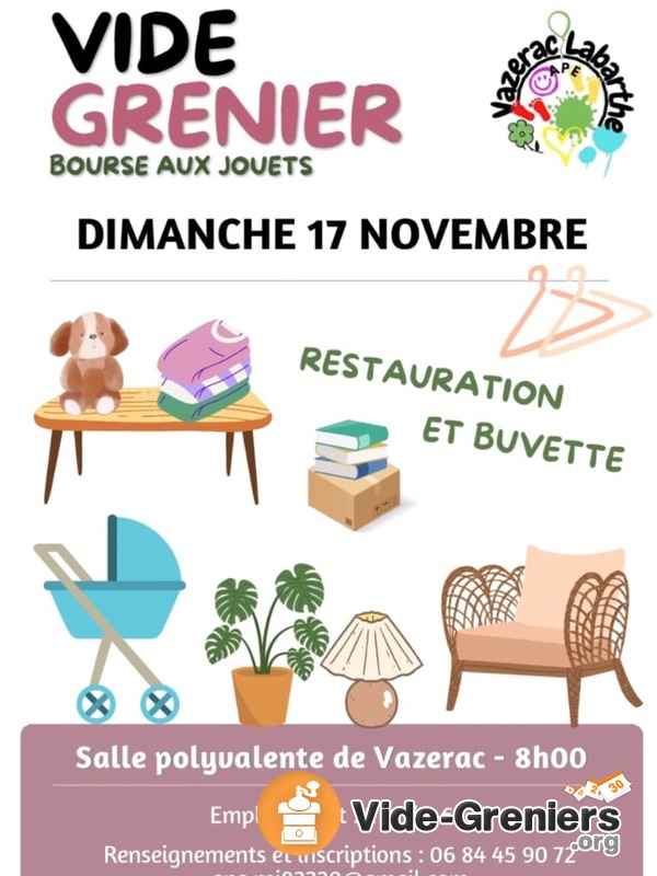 Vide grenier, Bourse aux jouets, Vide dressing.