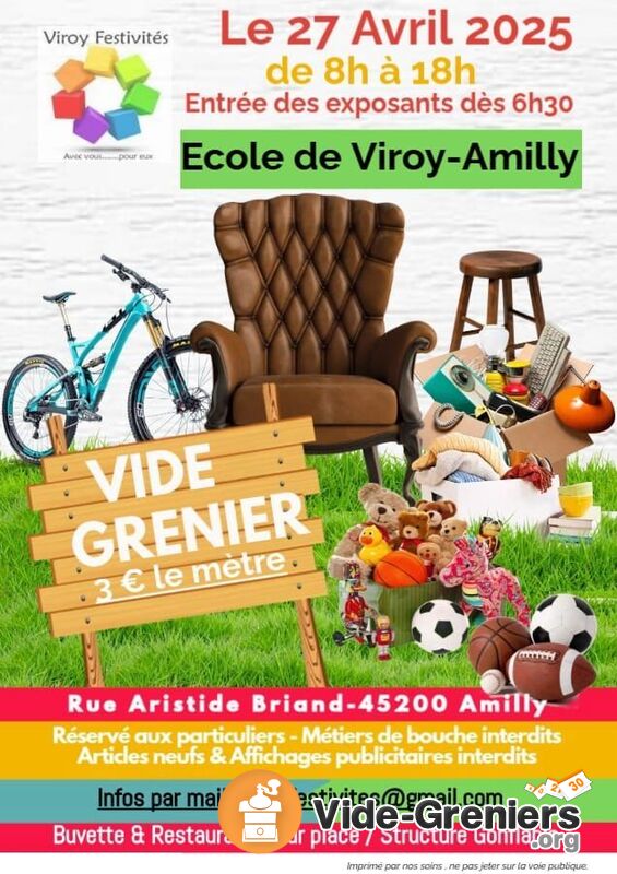 Vide Grenier Ecole de Viroy Amilly 27-04-25