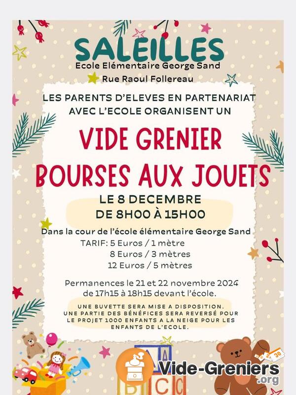 Vide grenier et bourse aux jouets à l’école de Saleilles.