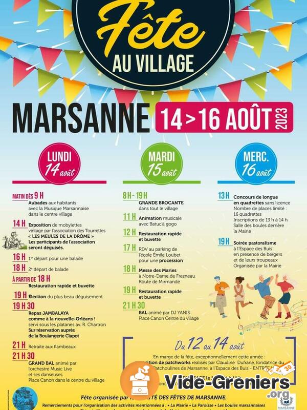 Vide grenier Fête du 15 Août Marsanne