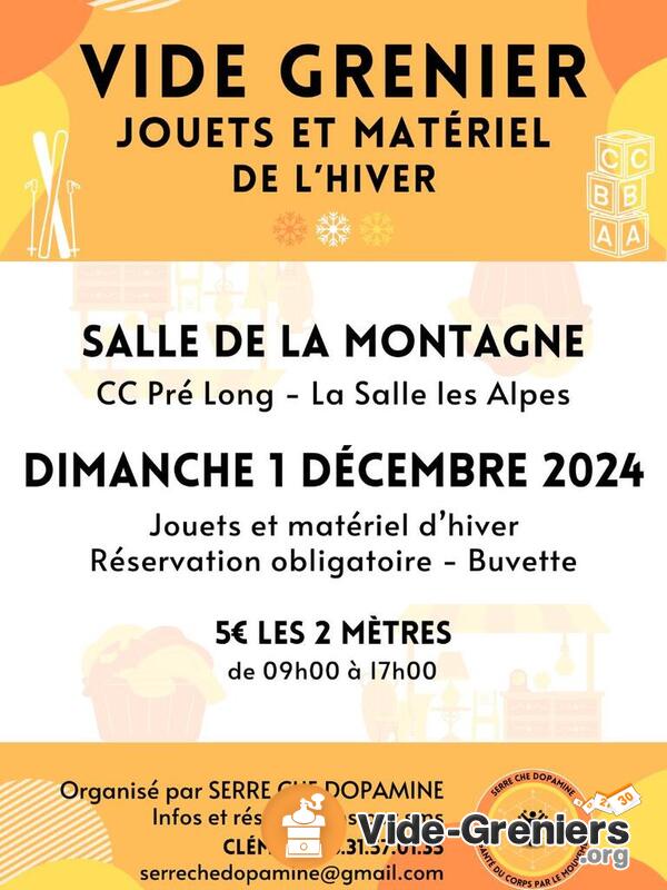 Vide grenier, jouets et matériel de l'hiver