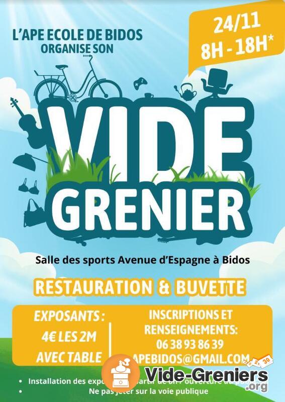 VIDE GRENIER organisé par l'APE de Bidos