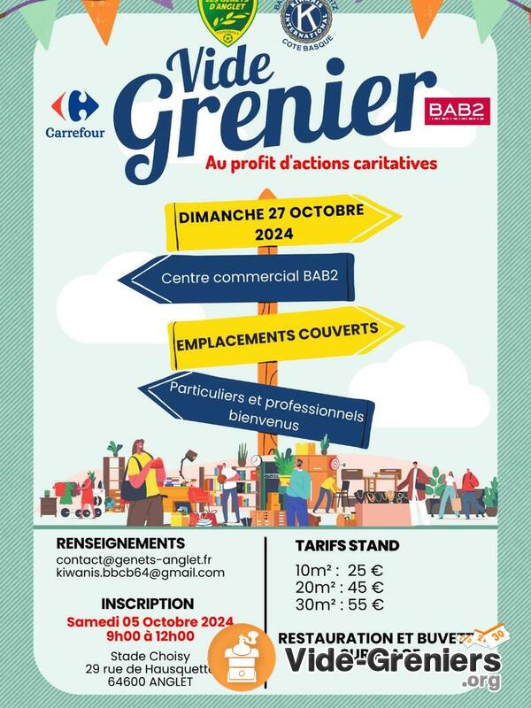 Vide grenier parking couvert centre commercial bab 2