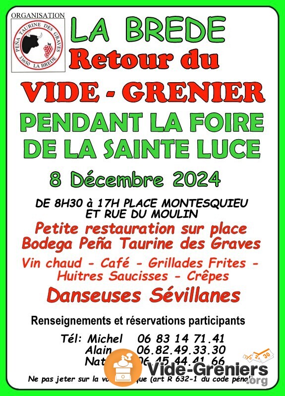 Vide Grenier pendant la Foire de la Sainte Luce