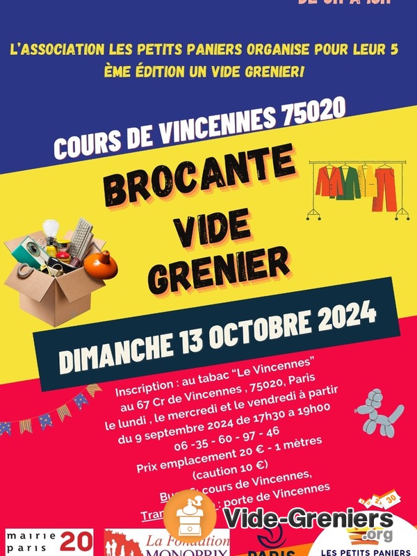 vide grenier LES PETITS PANIERS cours de vincennes