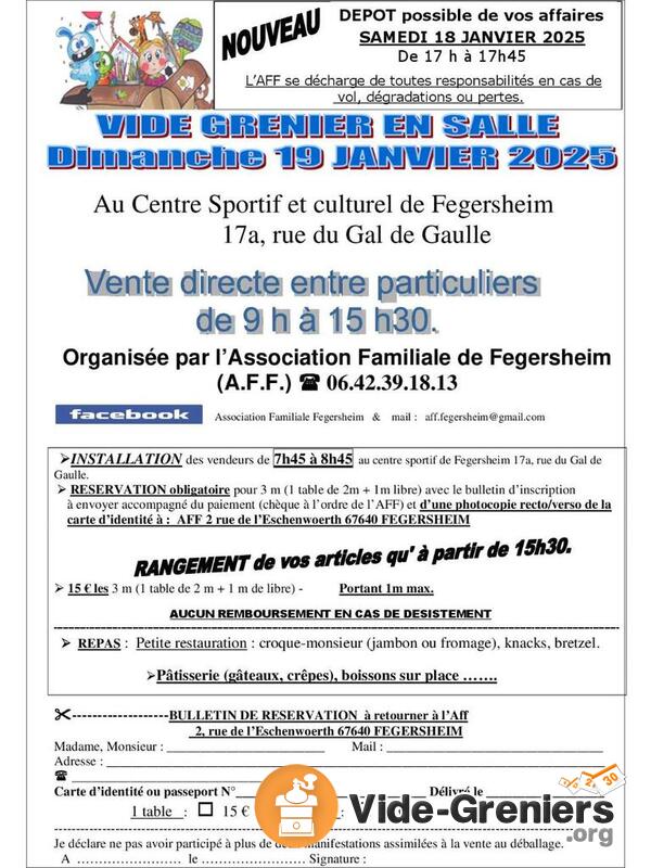 Vide grenier en salle