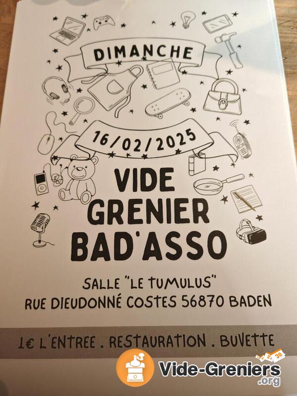 Vide grenier salle le tumulus organisé par bad'asso