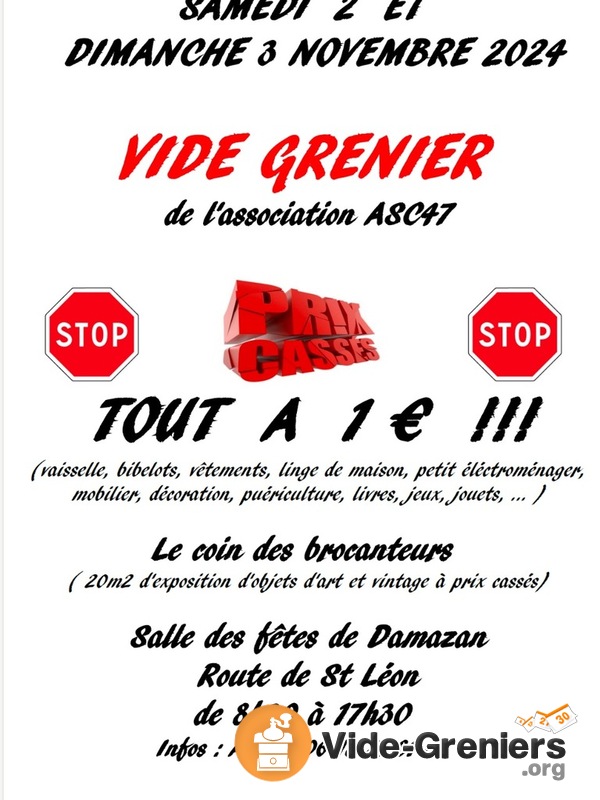 Vide grenier tout a 1 euro