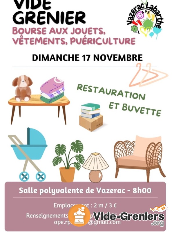 Vide Greniers, Bourse aux jouets, Vide dressings.