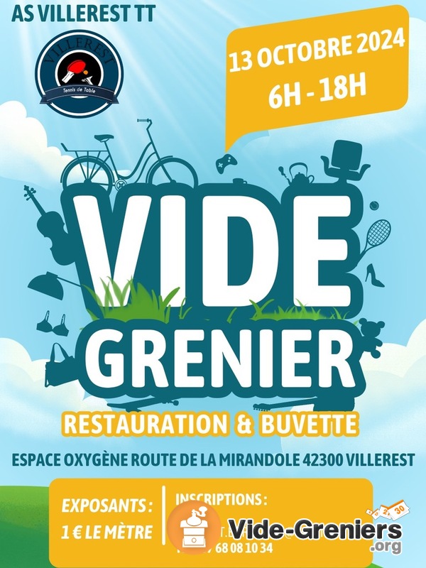 Vide greniers organisé par l’AS Villerest Tennis de Table