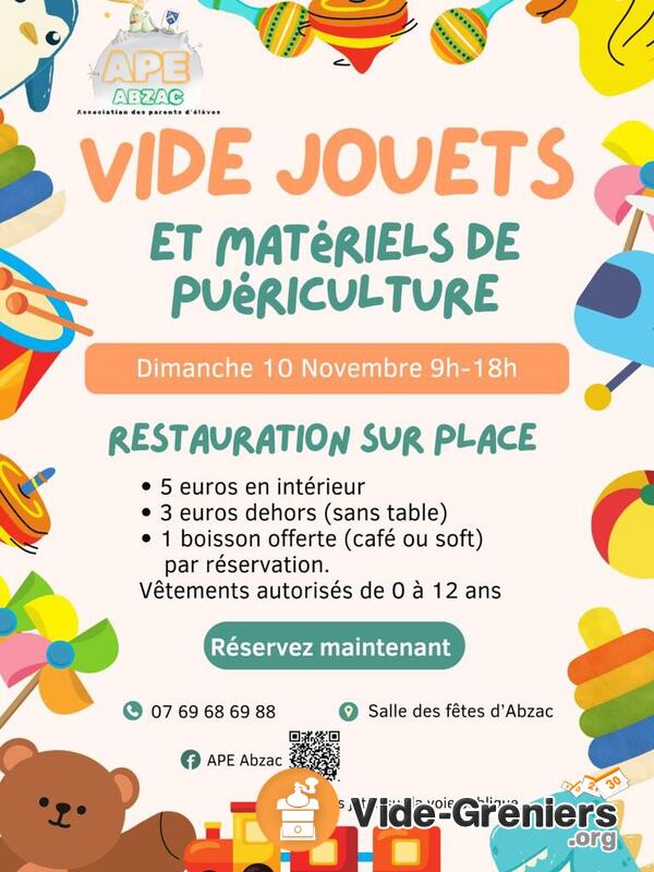 Vide jouet et puériculture, vêtements enfants