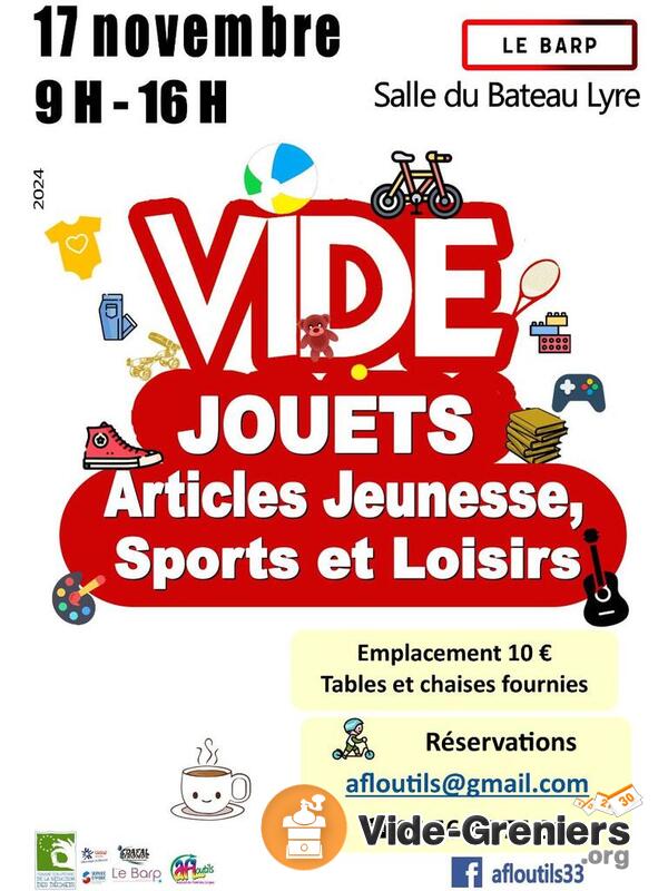 Vide Jouets et articles jeunes, articles sport et loisirs