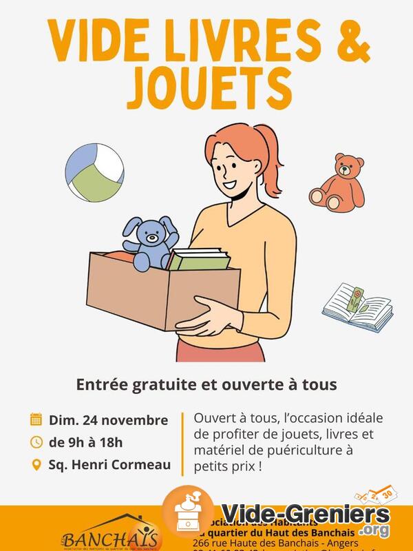 Vide-livres, jouets et matériel de puériculture des BANCHAIS