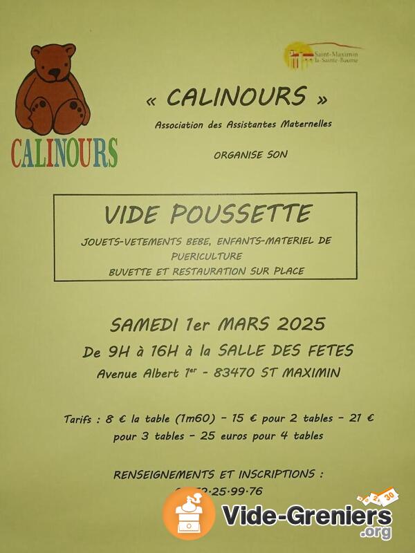 Vide poussette Calinours