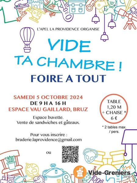 Vide ta chambre, foire à tout