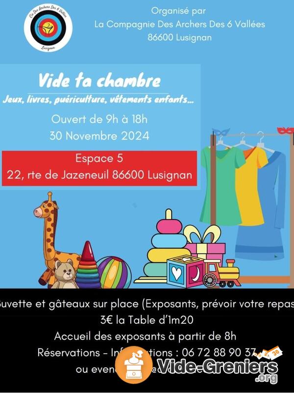 Vide ta chambre (jeux, livres,puériculture, ...)